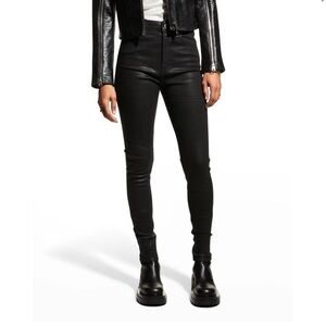 Rag & Bone NWOT Nina High Waist Coated Ankle Skinny Jeans Black Size 25